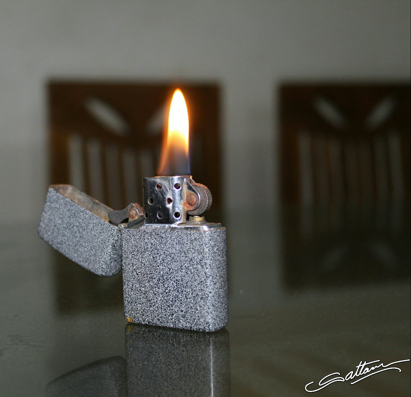 Smooth flame of zippo lighter. Sattam photography